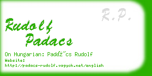 rudolf padacs business card